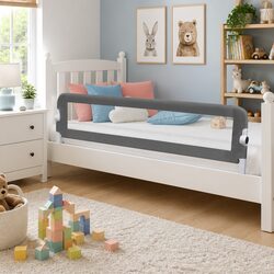 Toddler Bed Rail in Grey for Peaceful Sleep Spaces