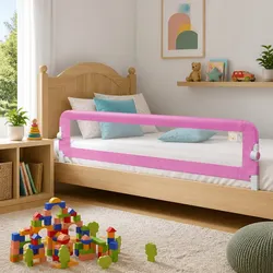 Pink Foldable Bed Rail 180x42cm for Toddler Safety