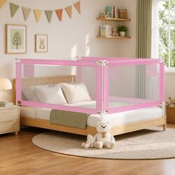 Toddler Bed Guard Rail in Pink – Safe Sleep Solution