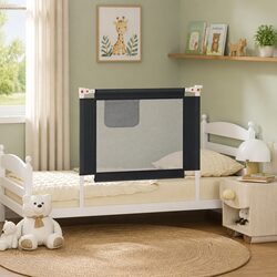 Toddler Bed Safety Rail Grey 90x25 cm for Cozy Sleep Spaces