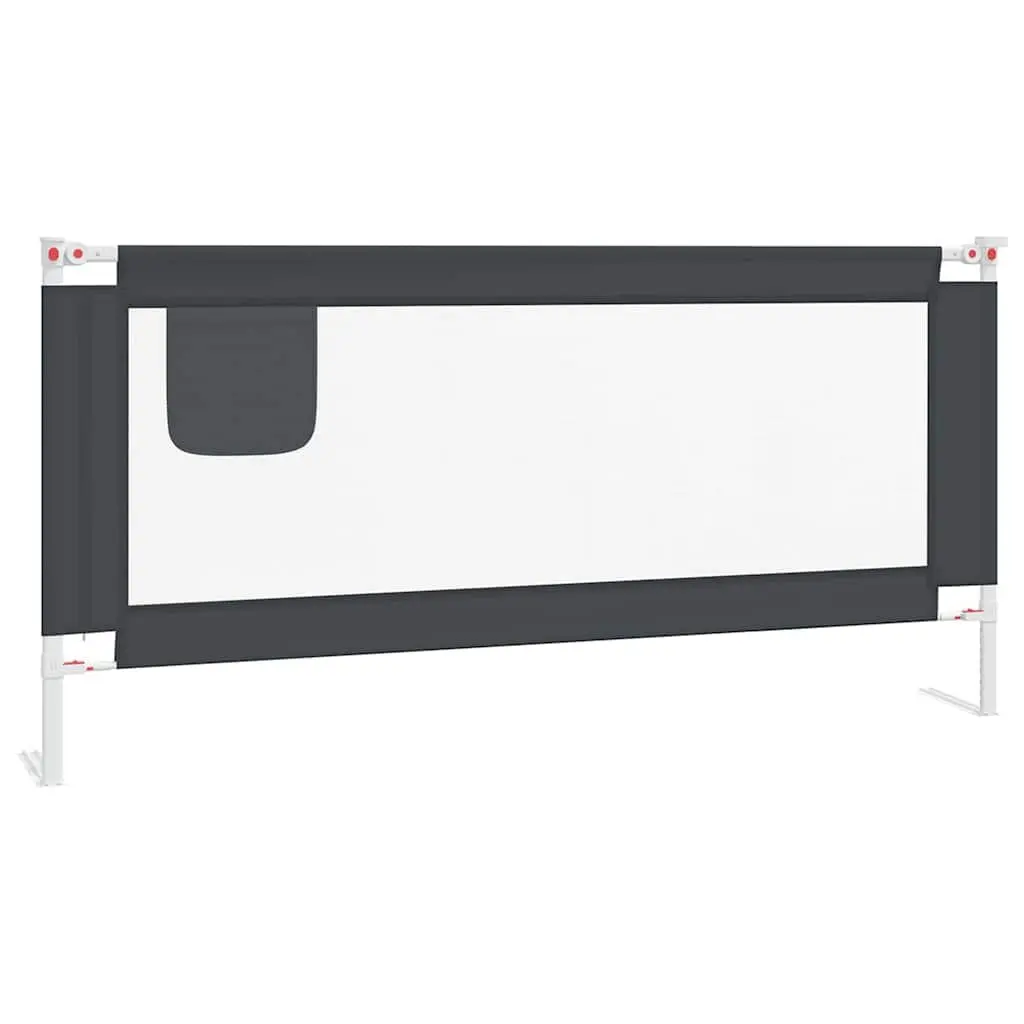 Toddler Bed Rail 190x25 cm Dark Grey Adjustable Height Protection