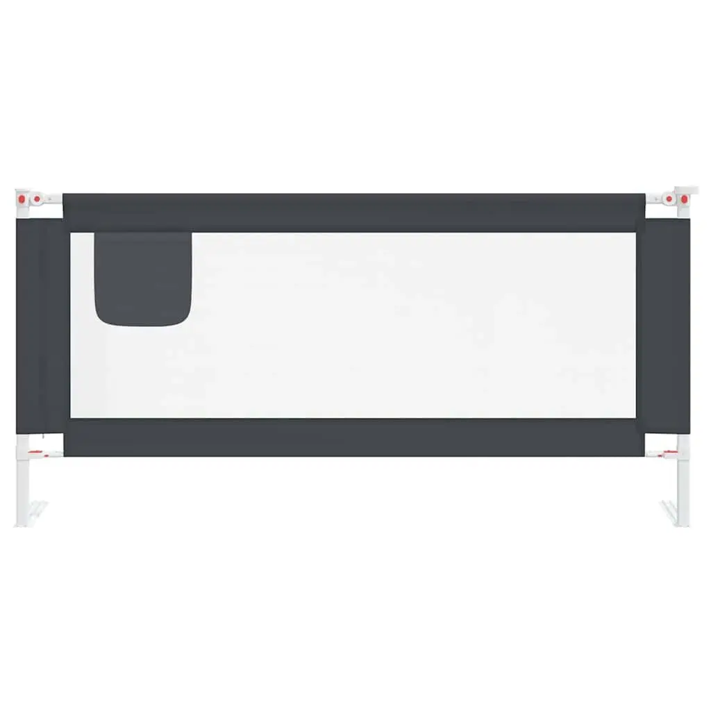 Toddler Bed Rail 190x25 cm Dark Grey Adjustable Height Protection