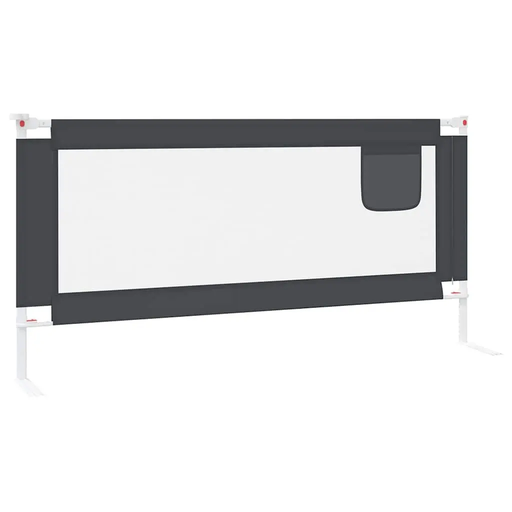 Toddler Bed Rail 190x25 cm Dark Grey Adjustable Height Protection