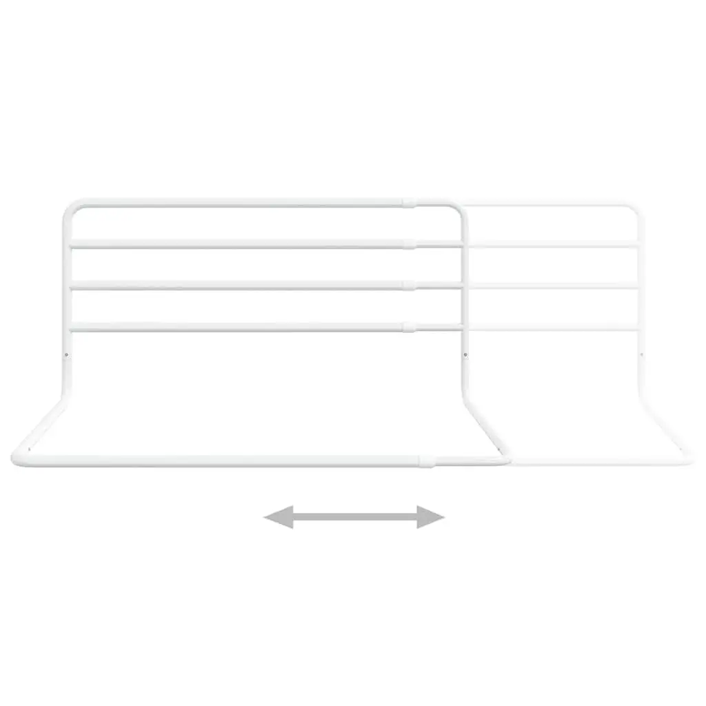 Toddler Bed Safety Guard Adjustable Width 76-137cm Iron White Protection Rail