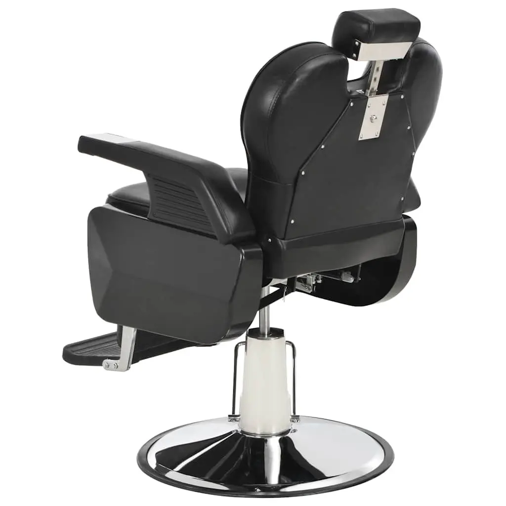 Barber Chair Black Faux Leather Adjustable Headrest Footrest 360 Degree Rotatable Seat