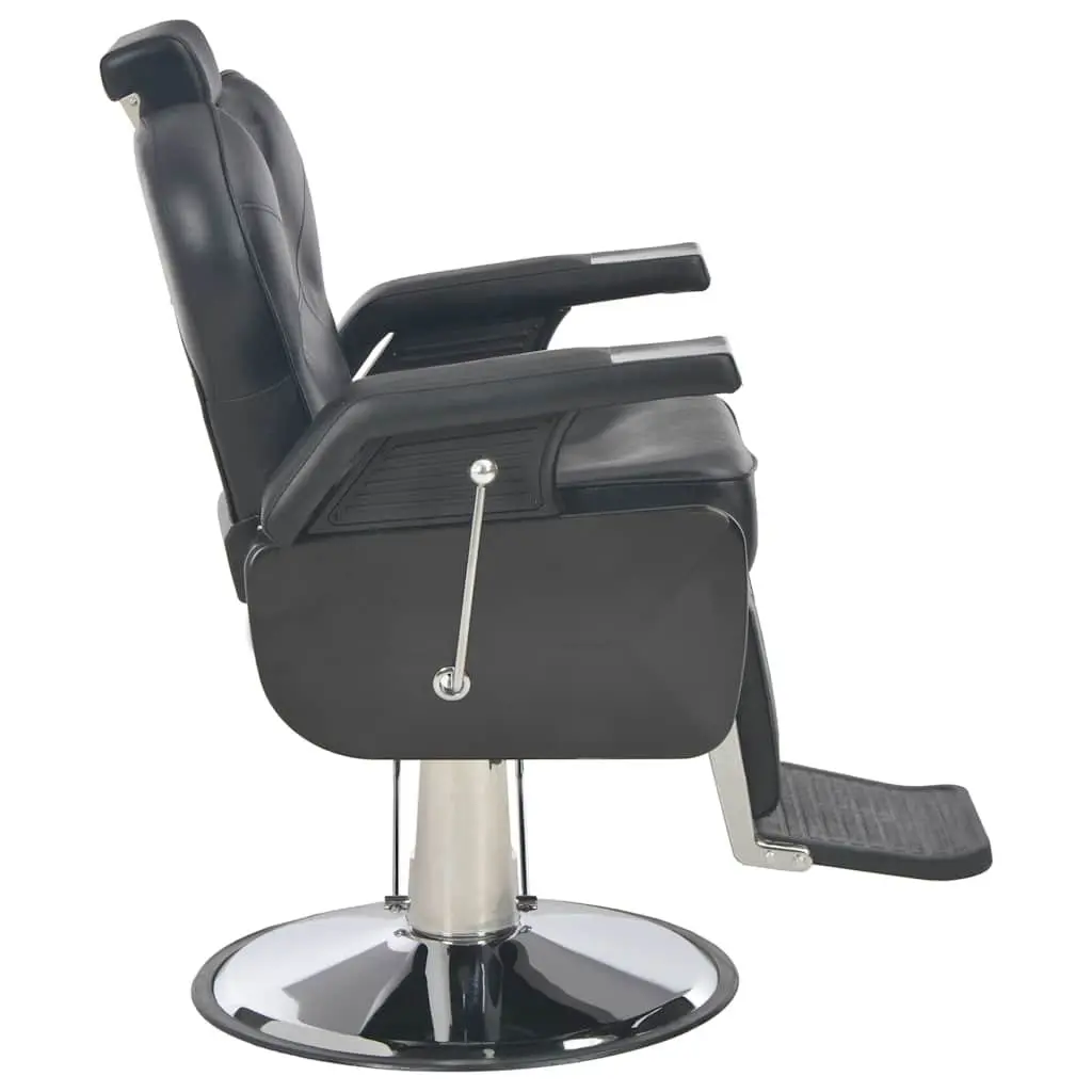 Barber Chair Black Faux Leather Adjustable Headrest Footrest 360 Degree Rotatable Seat