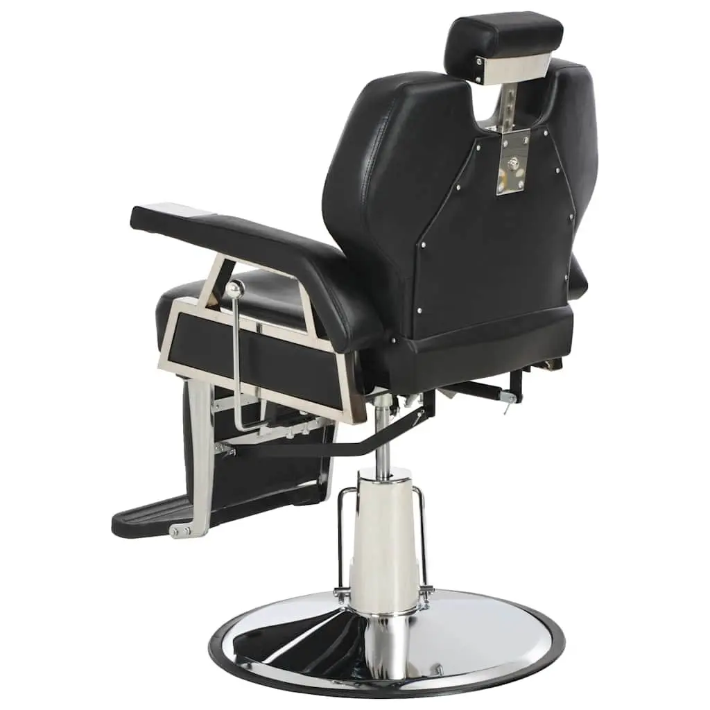 Black Barber Chair Rotatable Seat Adjustable Headrest and Footrest for Salon Use