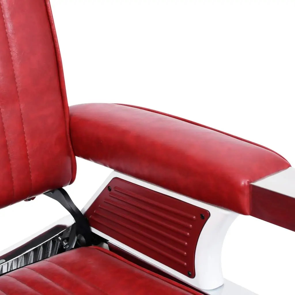Barber Chair Red Salon Furniture Hairdressing Reclining Seat Adjustable Headrest