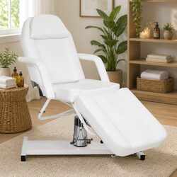 Massage Table White Salon Beauty Bed Facial Treatment 180x62cm Adjustable