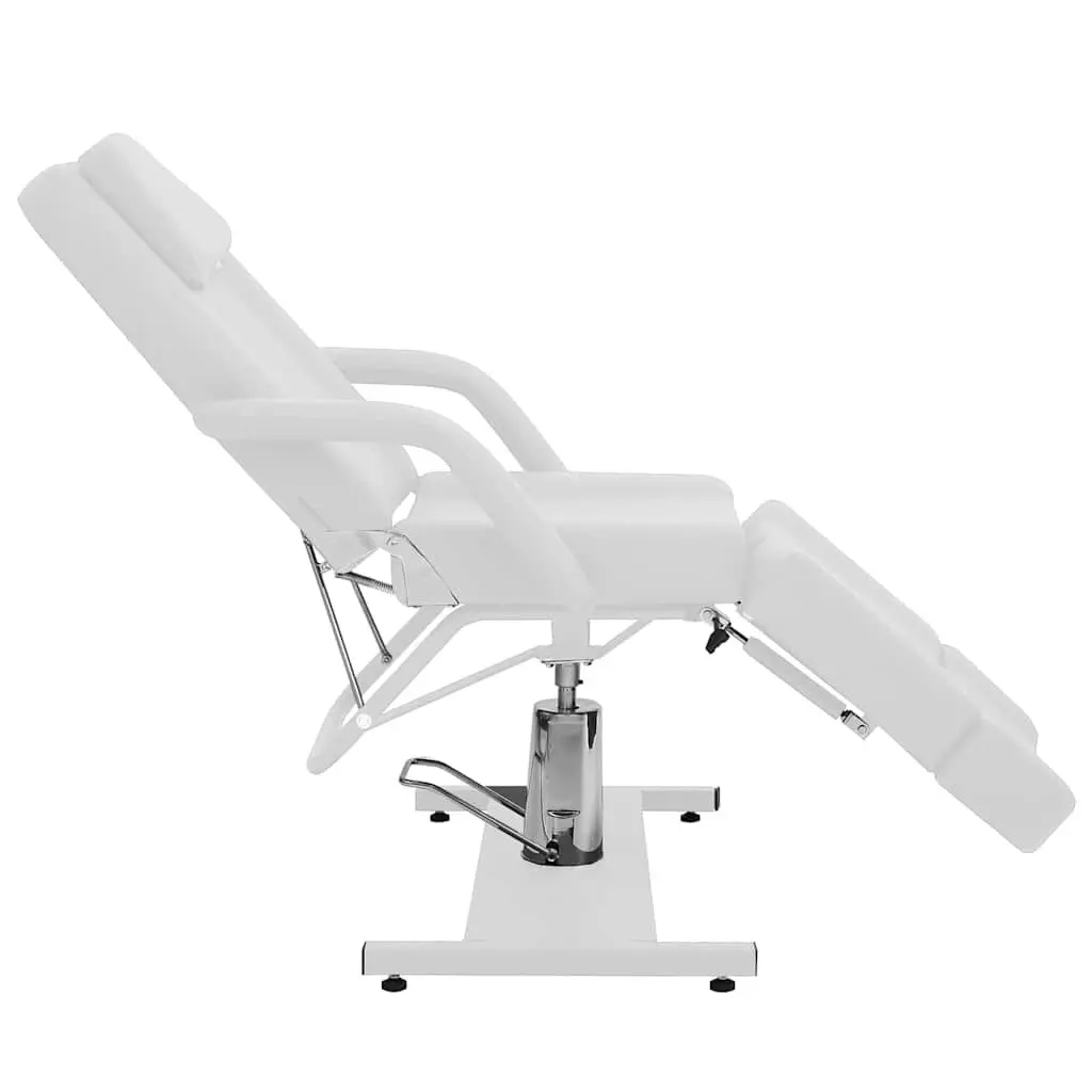 Beauty Treatment Chair White Faux Leather Adjustable Massage Salon Furniture