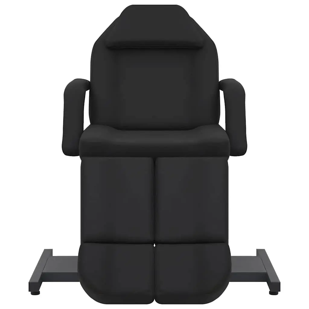 Beauty Treatment Chair Black Faux Leather Adjustable Backrest 360 Degree Rotation