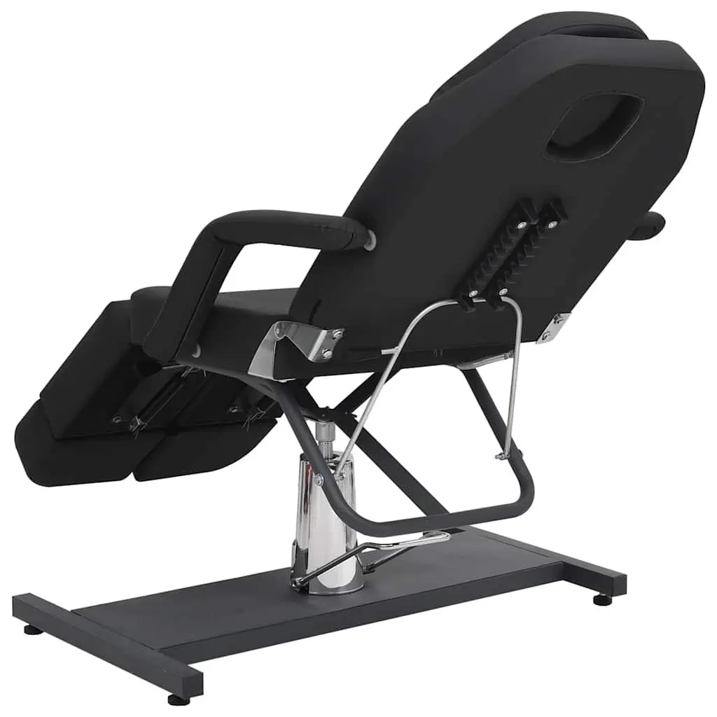 Beauty Treatment Chair Black Faux Leather Adjustable Backrest 360 Degree Rotation