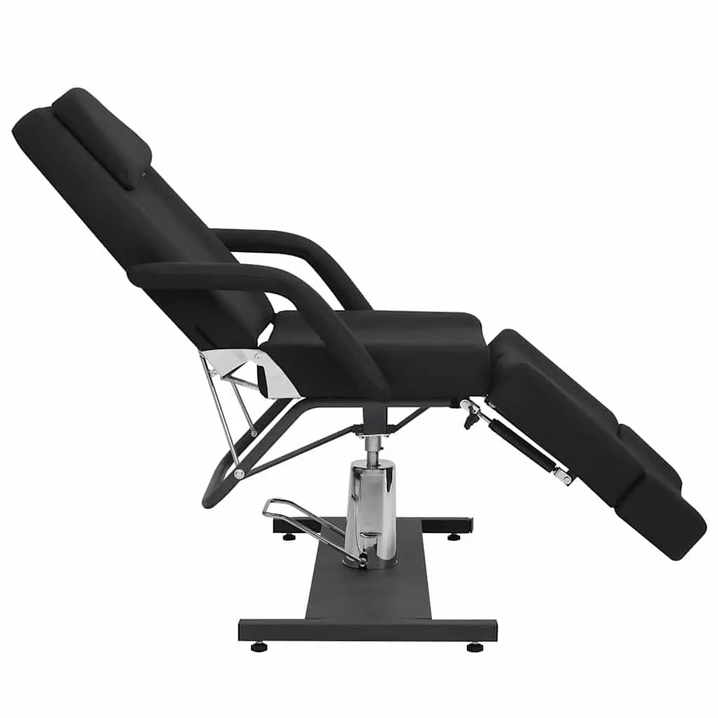 Beauty Treatment Chair Black Faux Leather Adjustable Backrest 360 Degree Rotation