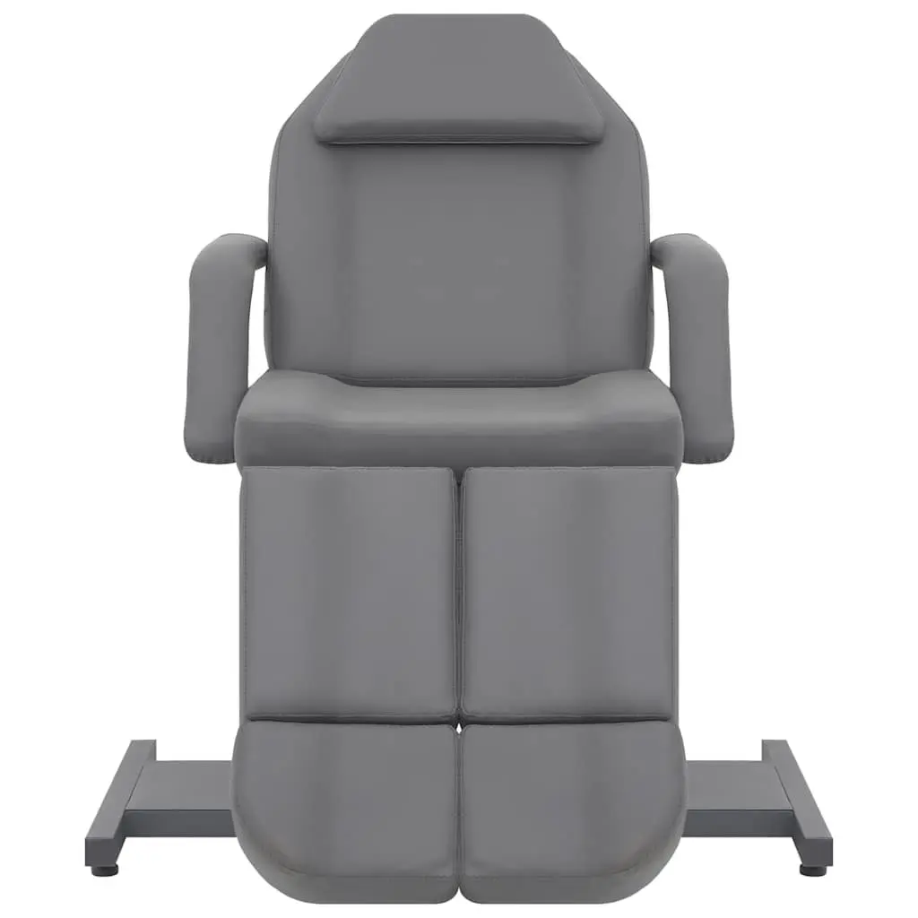 Beauty Treatment Chair Grey Faux Leather Adjustable Backrest 360 Degree Rotating