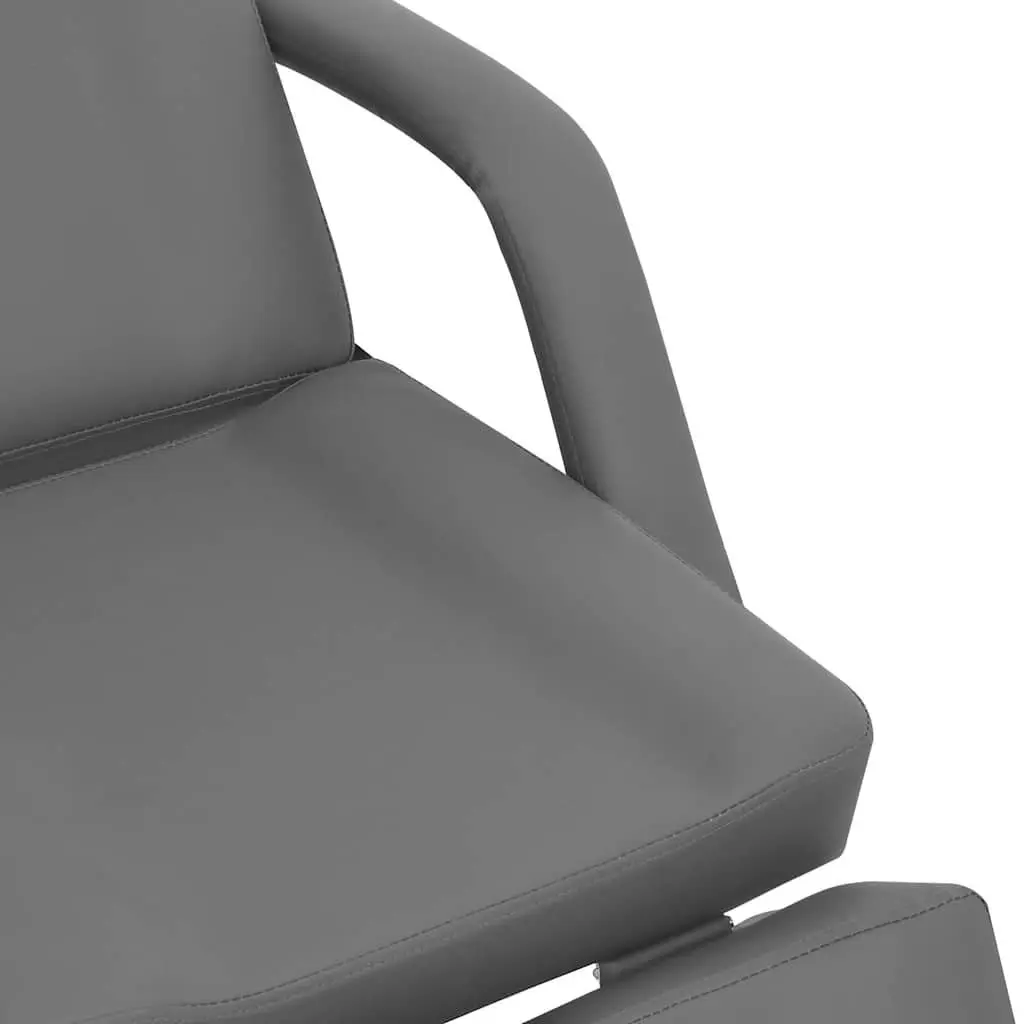 Beauty Treatment Chair Grey Faux Leather Adjustable Backrest 360 Degree Rotating
