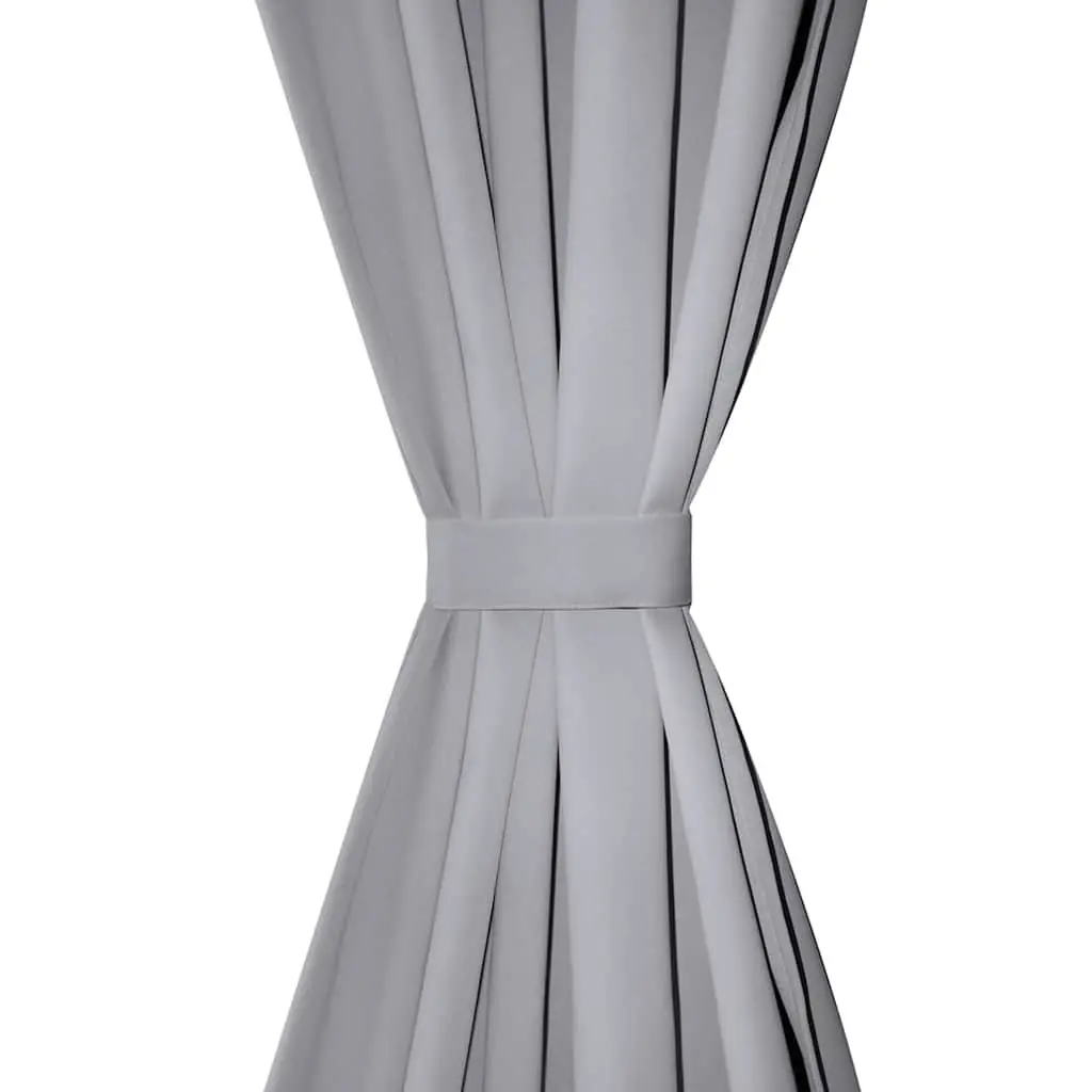 Grey Slot-Headed Blackout Curtains 135x245cm Privacy Light-Blocking Window