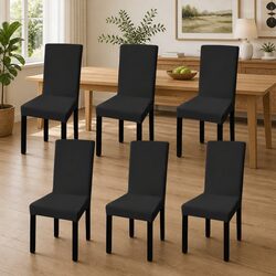 Enhance Your Space with Black Stretch Chair Covers (6 Pack)
