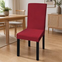 Elevate Your Space with Bordeaux Red Chair Covers - 6pcs