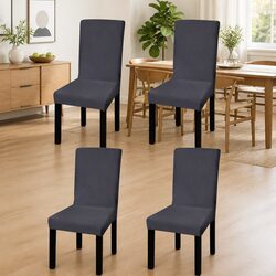 Straight Stretchable Chair Covers Set 4 pcs Anthracite Soft Wrinkle-Resistant