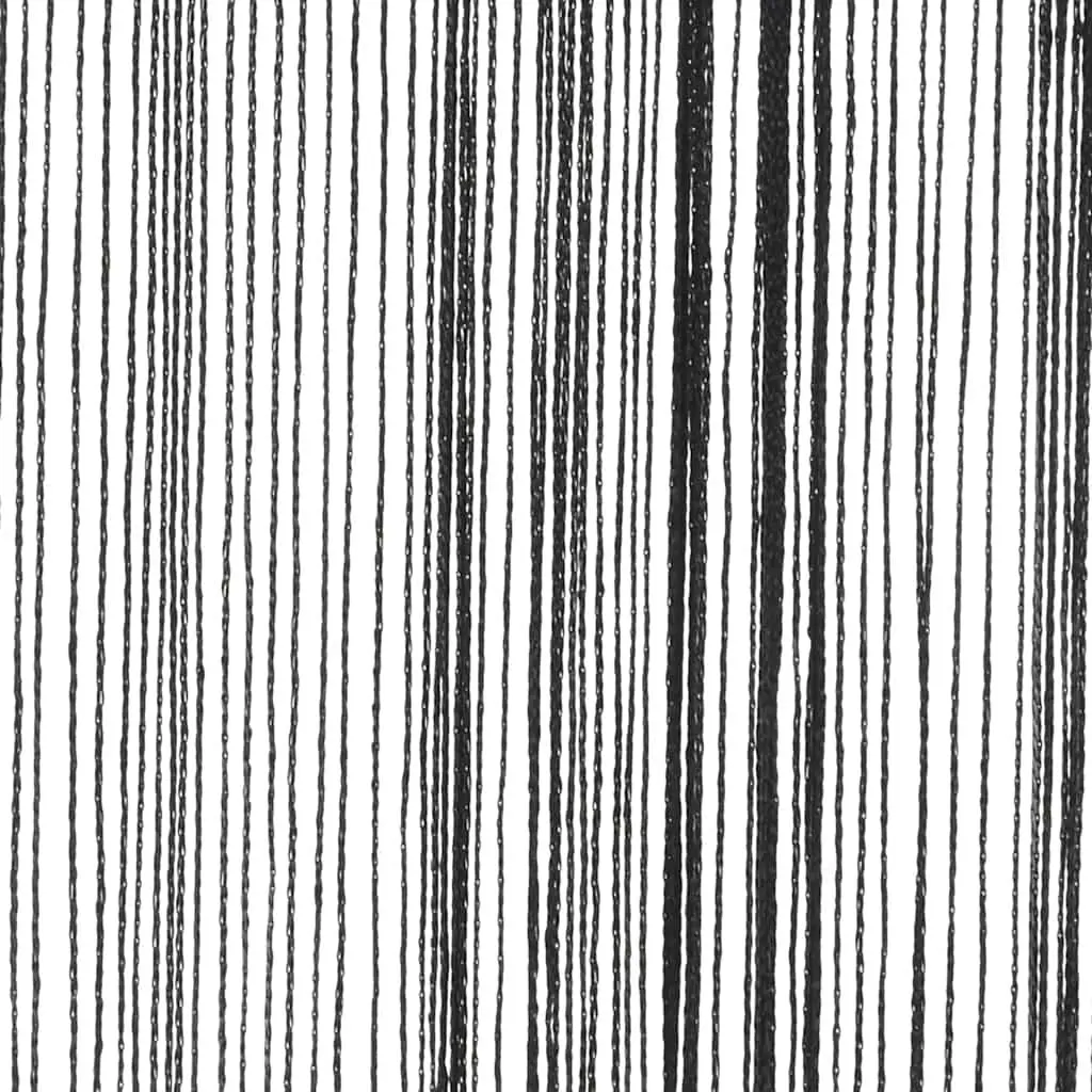String Curtains 140x250 cm Black Room Divider Door Decor Panels 2 pcs