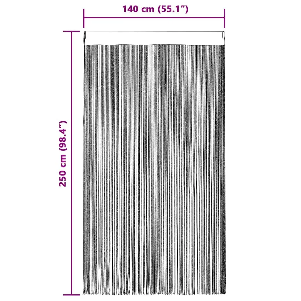 String Curtains 2 pcs 140x250 cm Beige Window Door Room Divider Drapes
