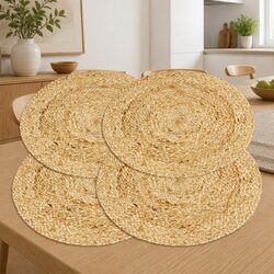Stylish Natural Brown Jute Placemats, 4 Count
