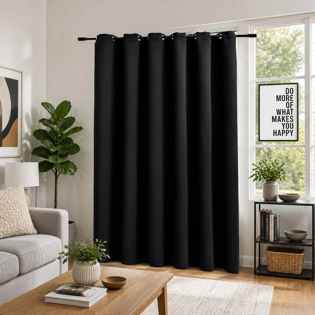 Blackout Curtain 290x245cm Light Blocking with Metal Rings