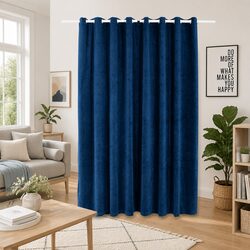 Elegant Dark Blue Velvet Curtain for Enhanced Privacy
