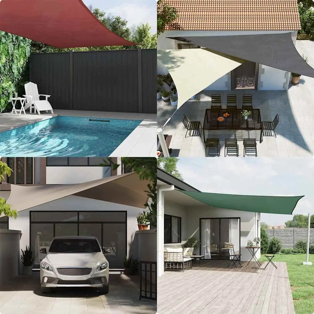 Rectangular Sunshade Sail 3x6 m Mould and UV Resistant PU Coated Oxford Fabric Anthracite