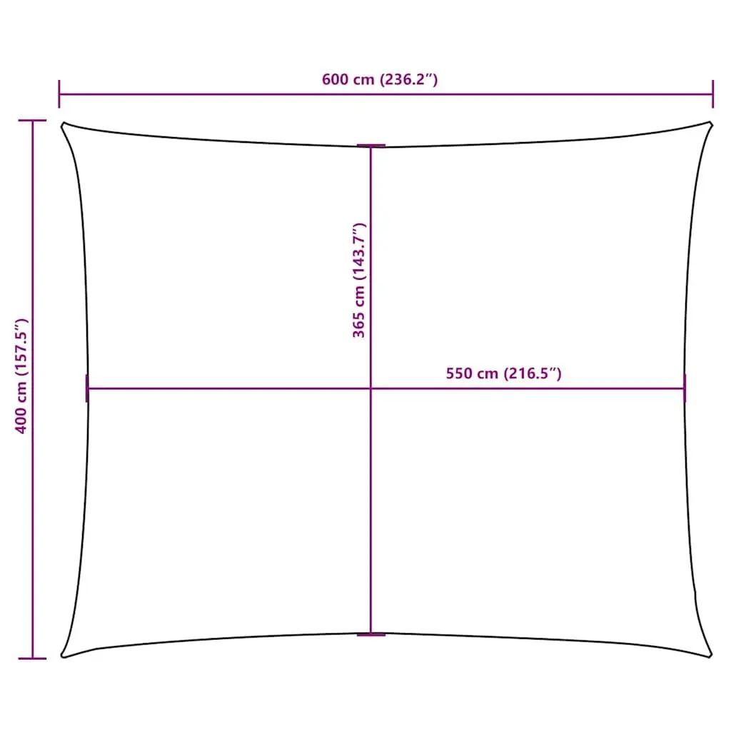 Rectangular Sunshade Sail 4x6 m White PU Coated Oxford Fabric Mould and UV Resistant Outdoor Shade