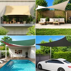 Stylish Black 2.5x3m Outdoor Sunshade Sail