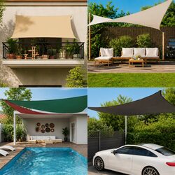 Rectangular Sunshade Sail 3.5x5m Oxford Fabric Garden Patio Outdoor UV