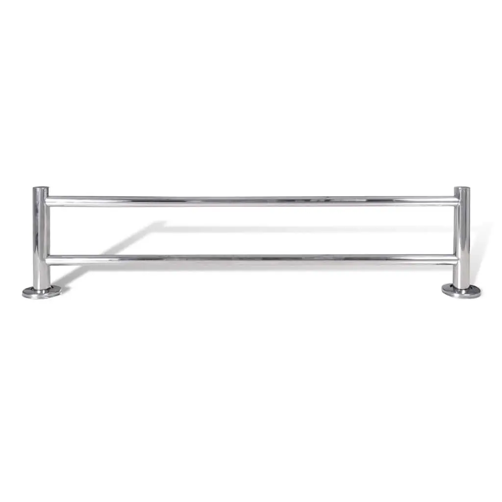 Wall Mounted Towel Rack 2 Tubes Stainless Steel Silver Bathroom Storage Bar