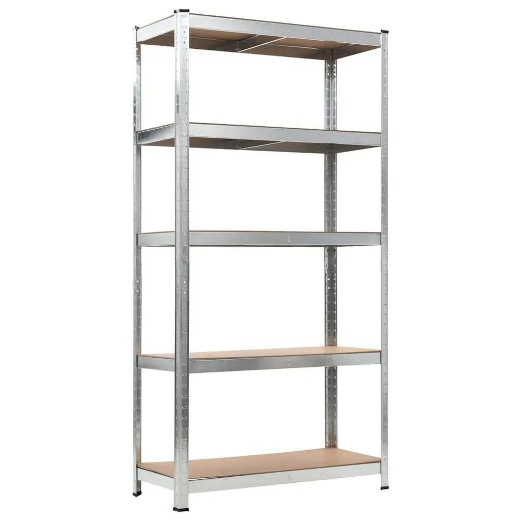 5-Layer Storage Shelf Anthracite Steel Engineered Wood Heavy Duty