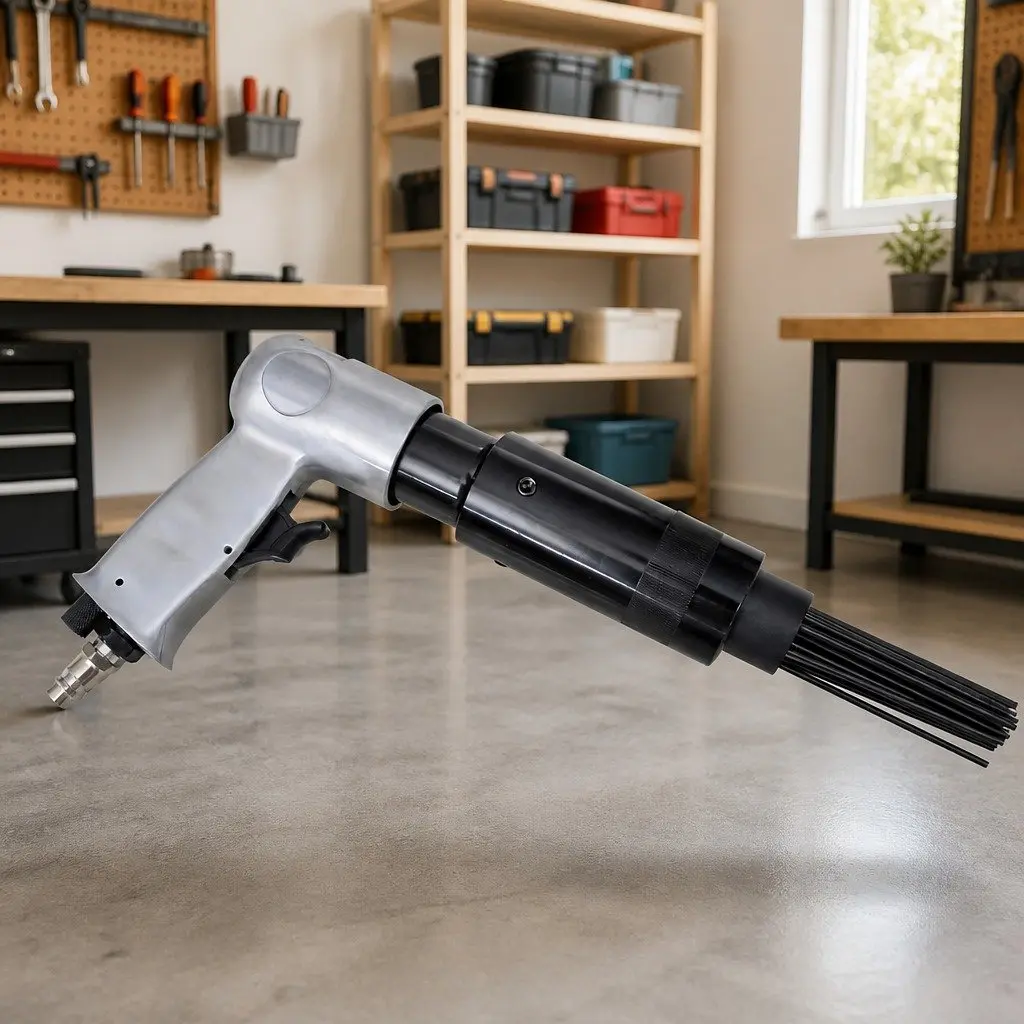Pneumatic Needle Scaler Pistol Grip Air Tool 19 High Wear Resistant Steel Needles Rust Removal Surface Preparation