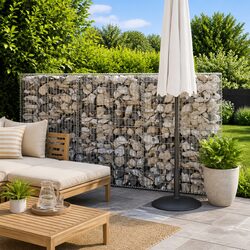 Gabion Basket with Lids Galvanised Wire Fence Panel Retaining Wall Garden