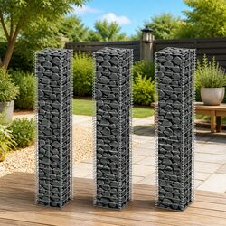 Enhance Your Outdoor Space with a 3-Piece Gabion Basket Set