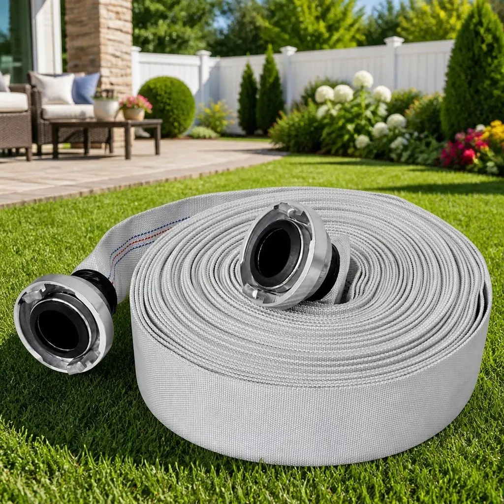 Fire Flat Hose 20m 2 Inch Weather Resistant PVC Lining C-Storz Couplings