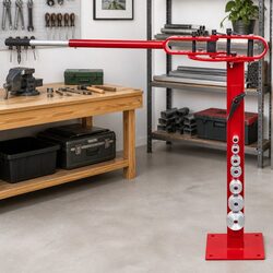 Manual Floor-Mounted Steel Pipe Bender with 7 Die Rollers for Workshop Bending