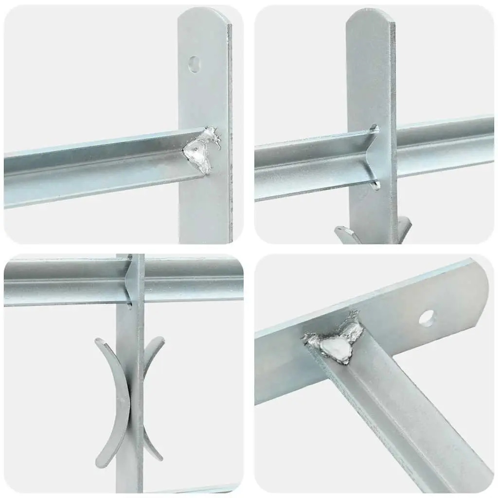 Adjustable Security Grille Window Protection 4 Crossbars 1000-1500mm Silver