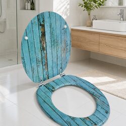 Upgrade Your Bathroom with Blue MDF Toilet Seat