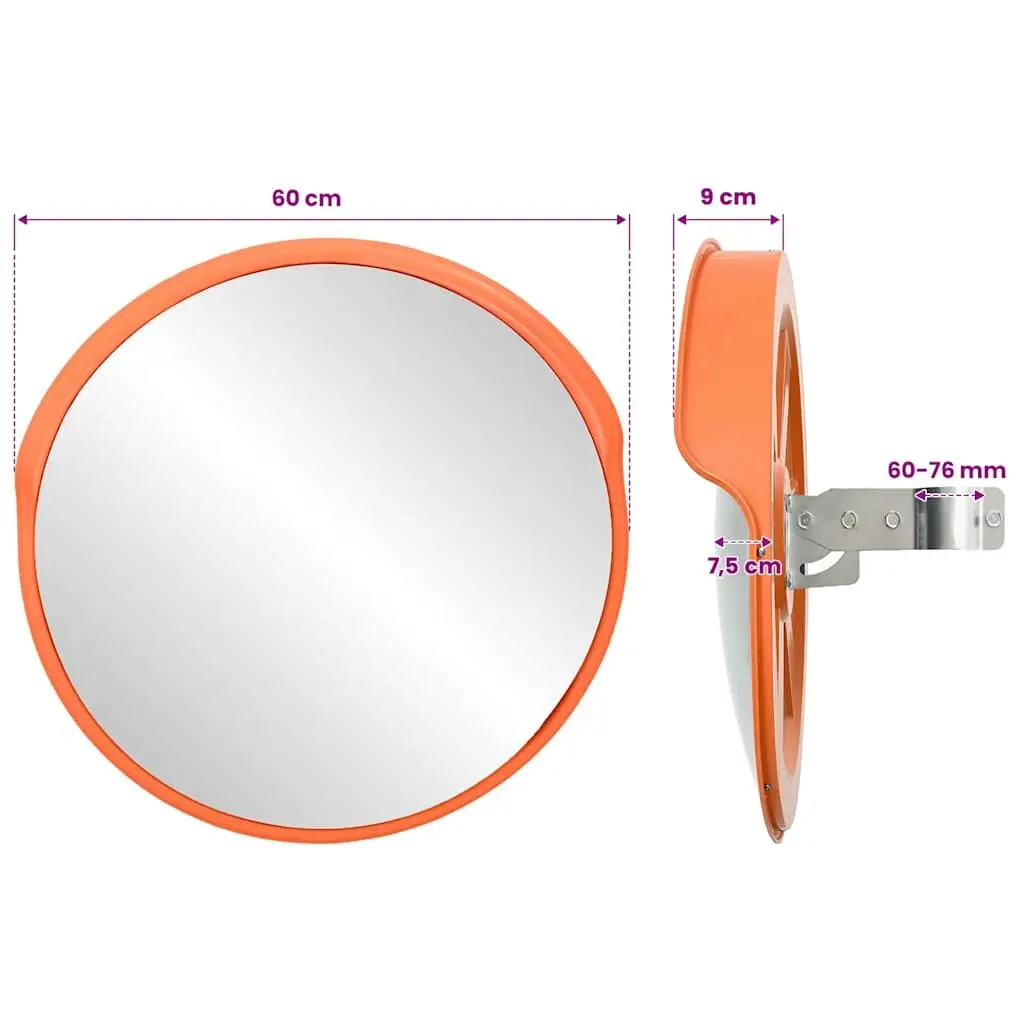Convex Traffic Mirror 60cm Shatter-proof PC Plastic Outdoor Safety