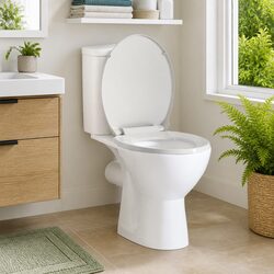 Elegant Oval Toilet Seat with Soft-Close for Family Spaces