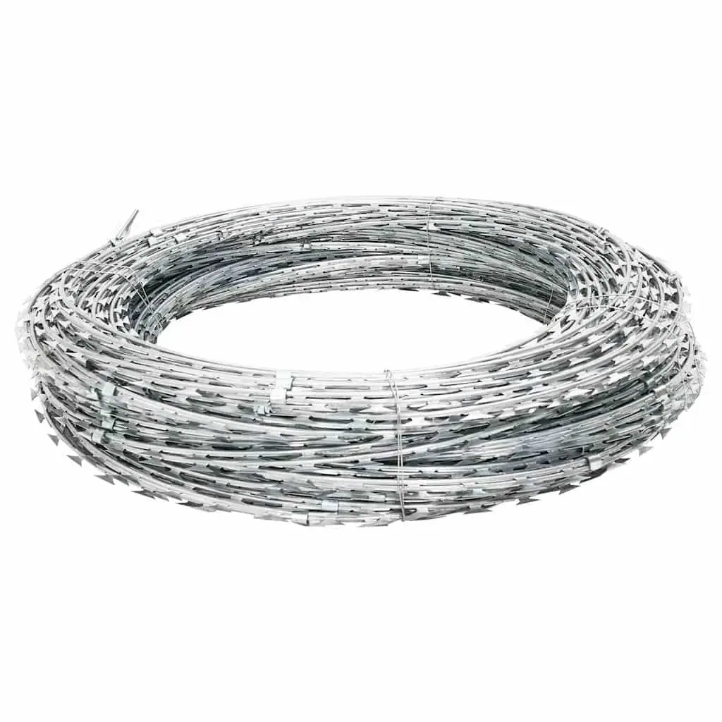 Razor Wire Coiled Galvanised Steel 150m Barbed Security Fence Protection
