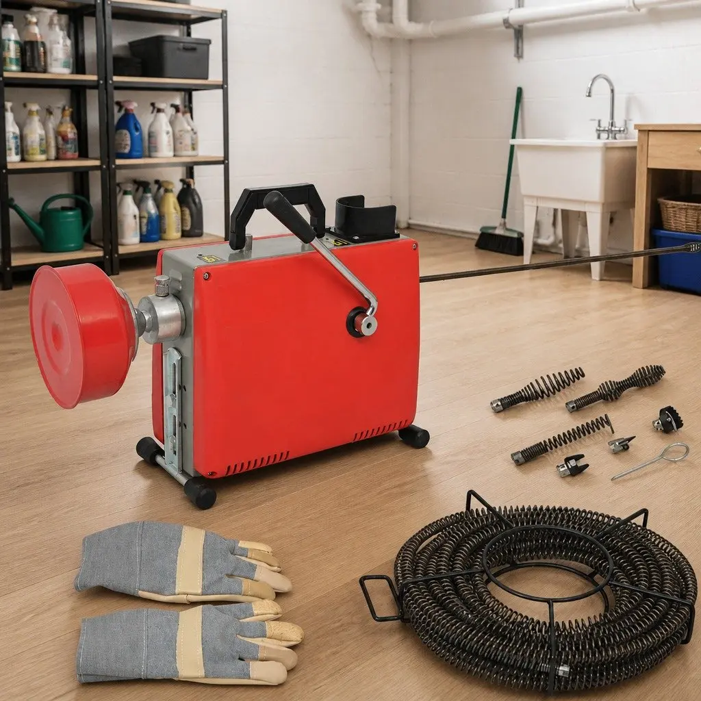 Pipe Cleaning Machine 250W Electric Spiral Drill Kit with Variable Speed and Multiple Spiral Sizes for Professional and Household Use