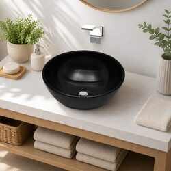 Elevate Your Washroom with a Black Ceramic Vessel Sink