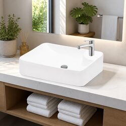 Transform Your Bathroom with This White Ceramic Basin