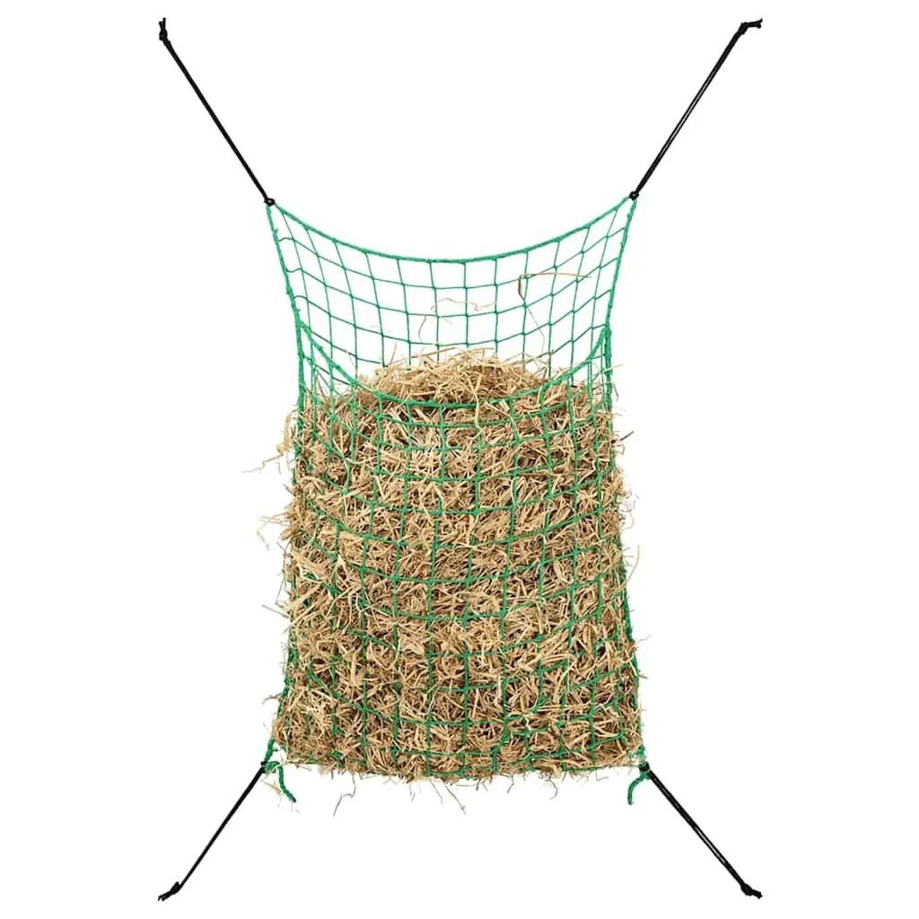 Hay Nets 2 Piece 0.9x1 m Rectangular Green PP Mesh Feeding for Horses and Ponies