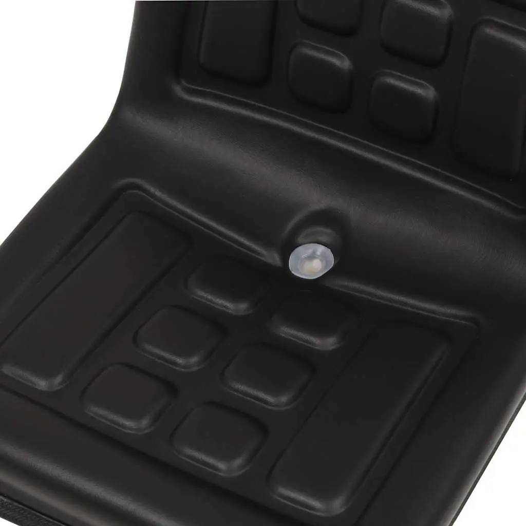 Tractor Seat Black Water Resistant Padded Backrest Steel Frame Sliding Tracks 150mm Adjustment