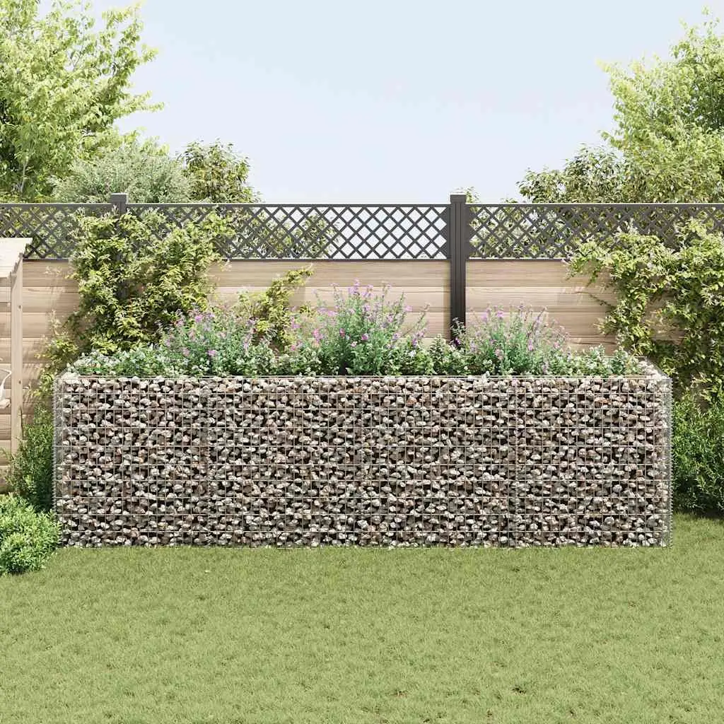 Gabion Raised Bed Garden Planter 360x90x100 cm Weather Resistant Galvanised Steel